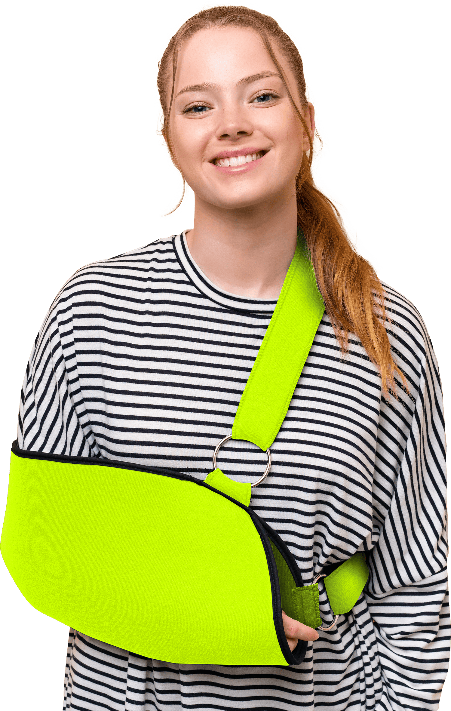 Woman with injured arm