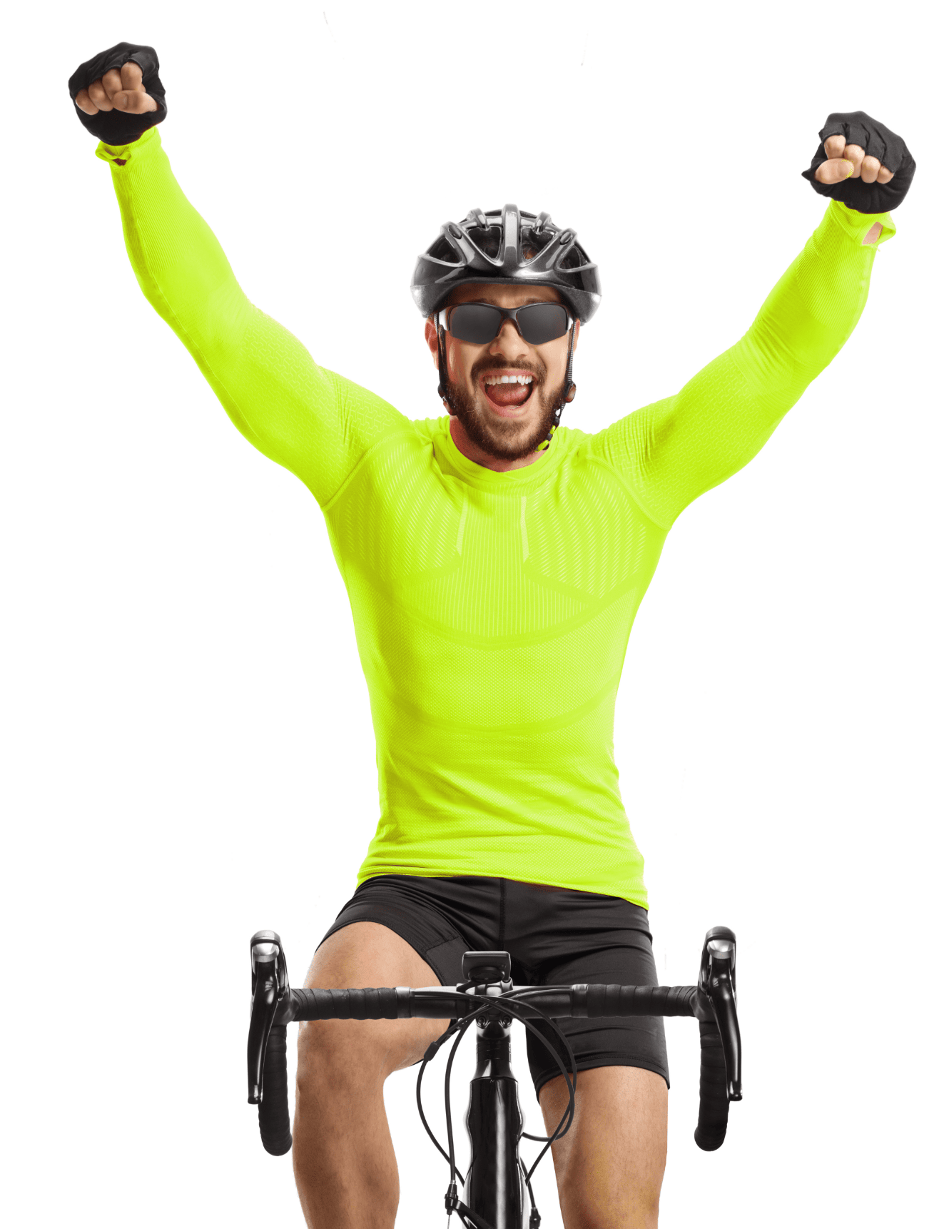 Man Celebrating on Bike